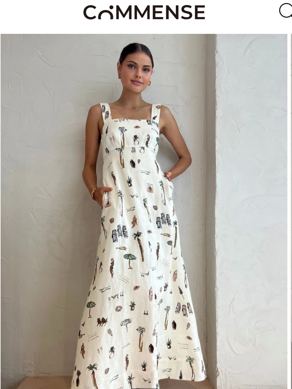 Commense Tropical-Print Maxi Dress